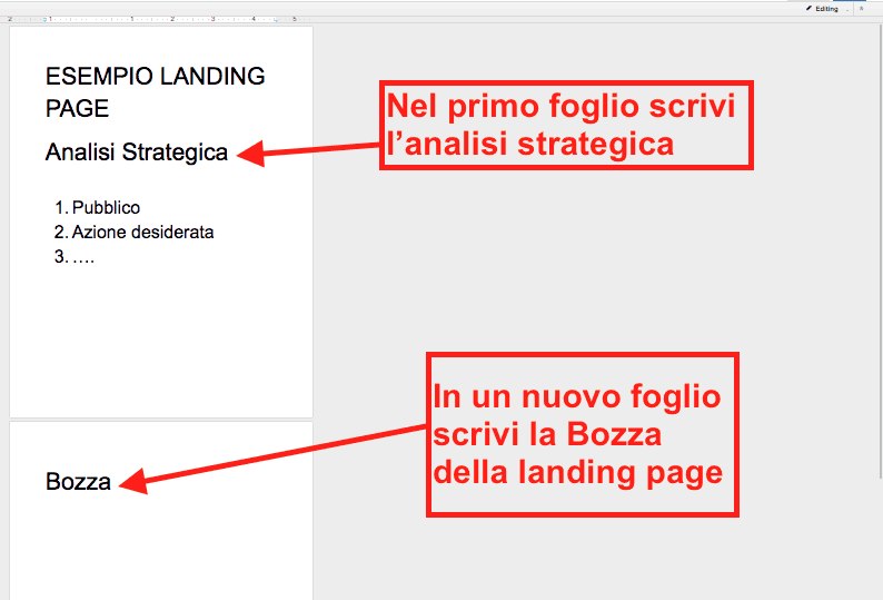 Come creare un landing page