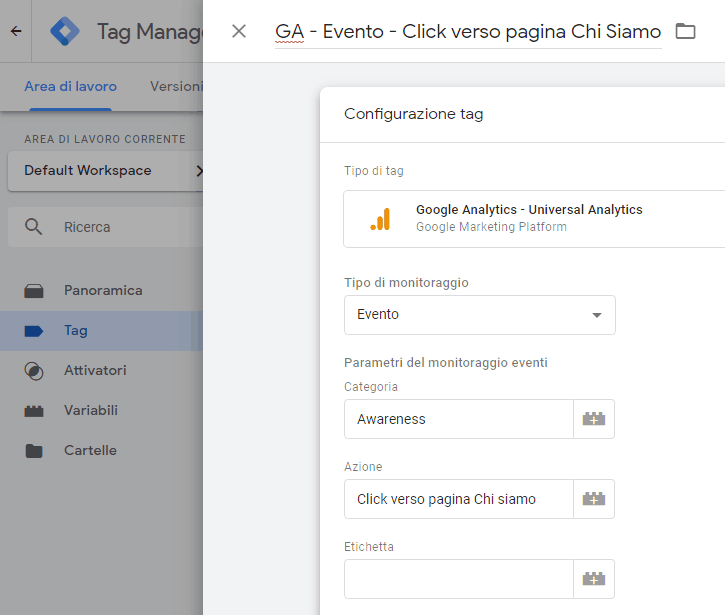 Come tracciare click con Google Tag Manager 6