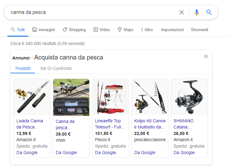 Google Ads search shopping