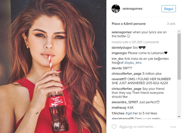 Guida Instagram Selena Gomez