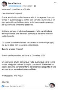 Post Luca Santoro Gruppo Facebook Taste Academy