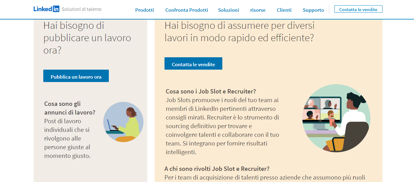i 2 piani di LinkedIn recruiter