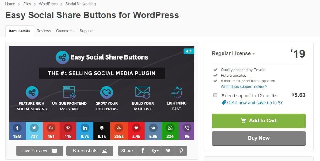 easy social share button